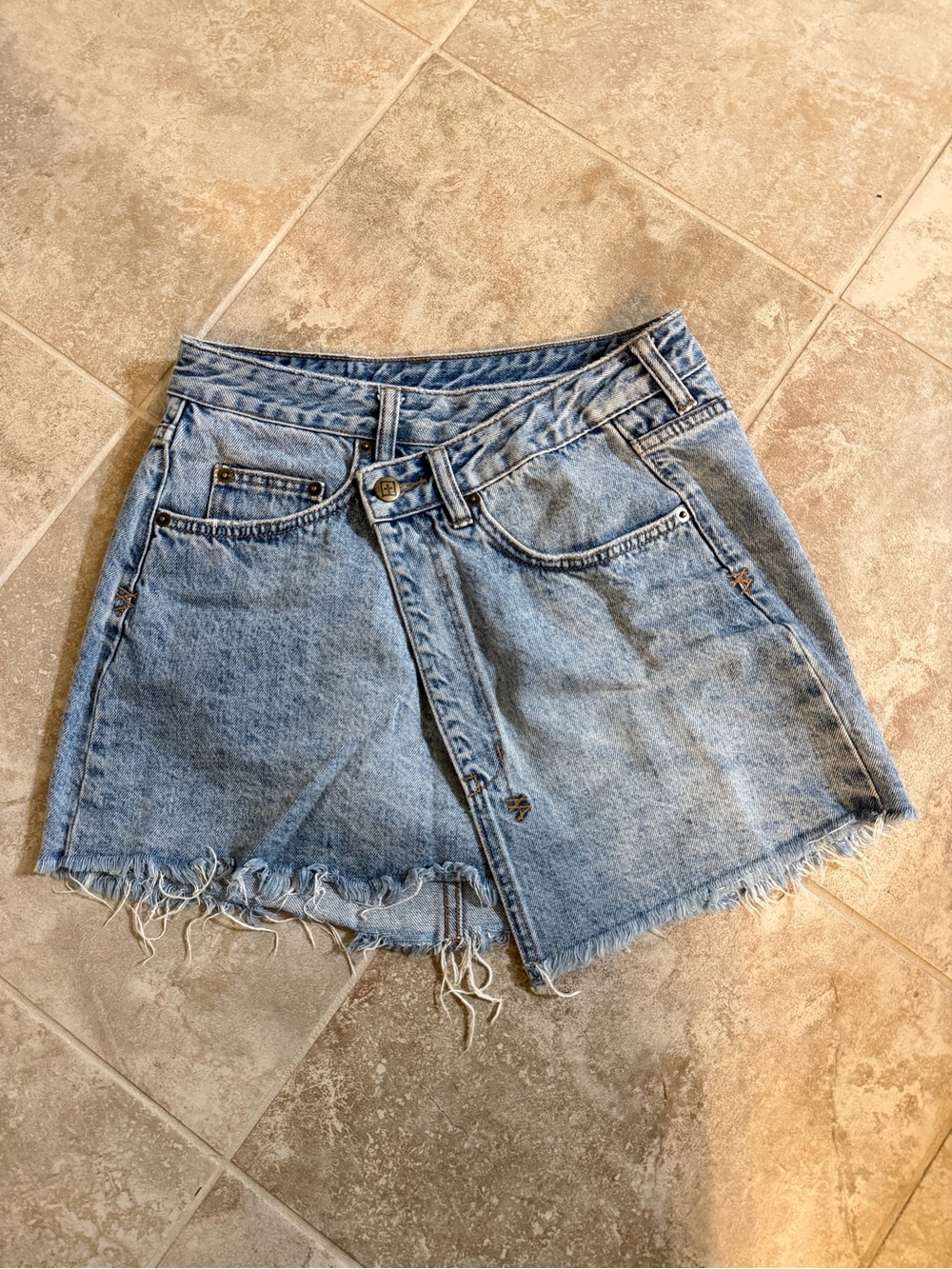 Ksubi Rap Skirt Clas Sick Asymmetrical Denim Mini Skirt Size 27